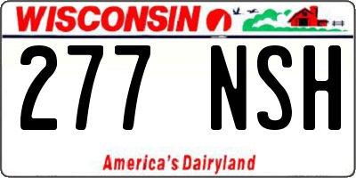 WI license plate 277NSH