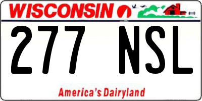 WI license plate 277NSL