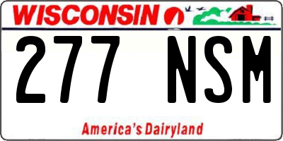 WI license plate 277NSM