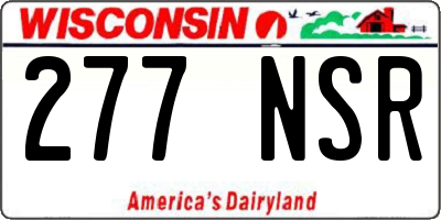 WI license plate 277NSR
