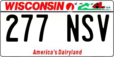 WI license plate 277NSV