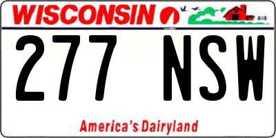 WI license plate 277NSW