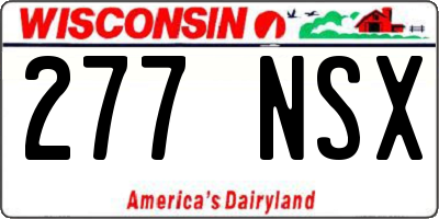 WI license plate 277NSX