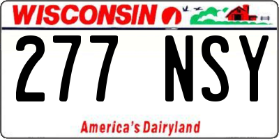WI license plate 277NSY