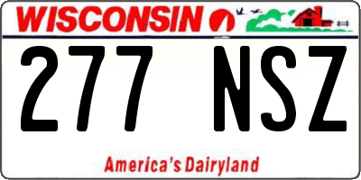 WI license plate 277NSZ