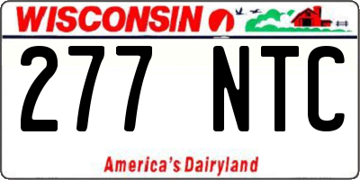 WI license plate 277NTC