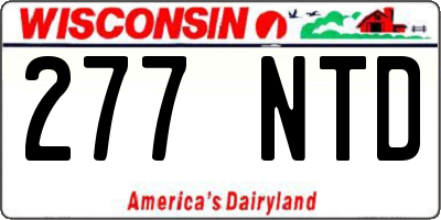 WI license plate 277NTD