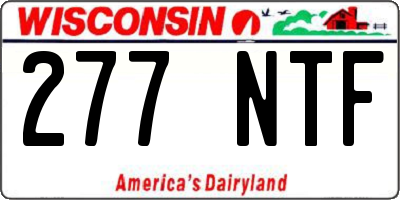 WI license plate 277NTF
