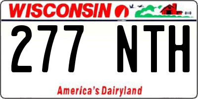 WI license plate 277NTH