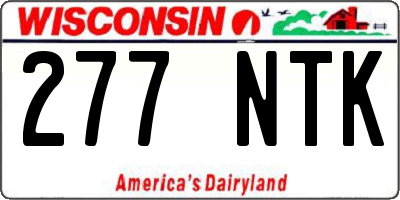 WI license plate 277NTK