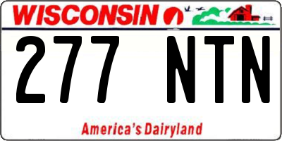 WI license plate 277NTN