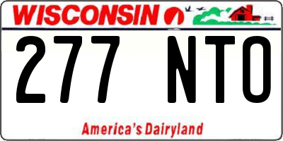 WI license plate 277NTO