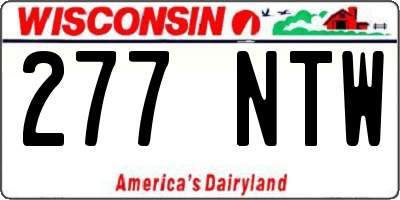 WI license plate 277NTW