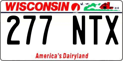 WI license plate 277NTX