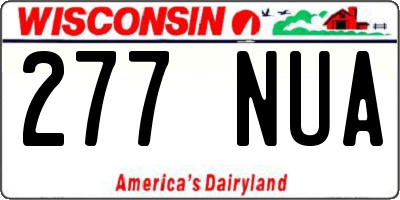 WI license plate 277NUA