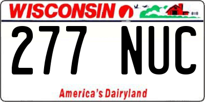 WI license plate 277NUC
