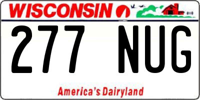 WI license plate 277NUG