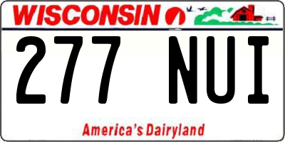 WI license plate 277NUI