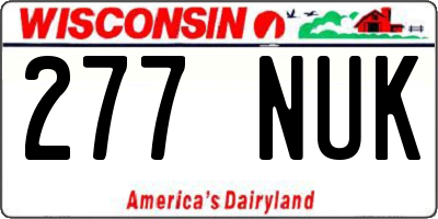 WI license plate 277NUK