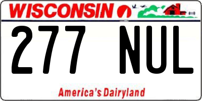 WI license plate 277NUL
