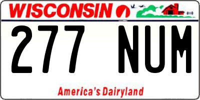 WI license plate 277NUM