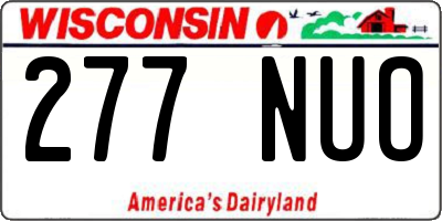 WI license plate 277NUO