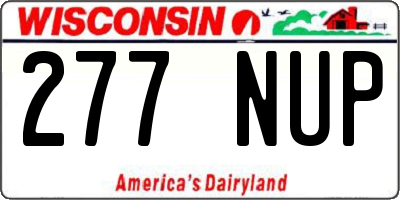 WI license plate 277NUP