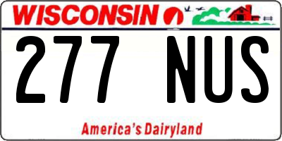 WI license plate 277NUS