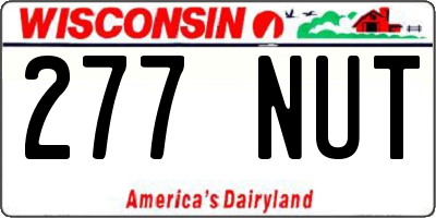 WI license plate 277NUT