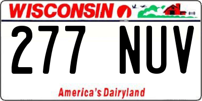 WI license plate 277NUV