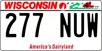WI license plate 277NUW