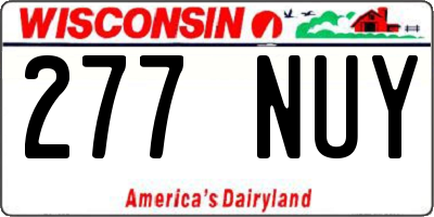 WI license plate 277NUY
