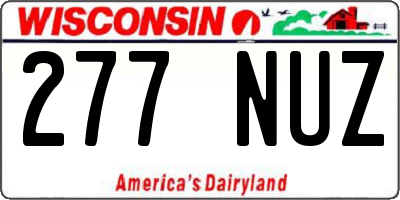 WI license plate 277NUZ