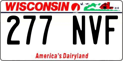 WI license plate 277NVF