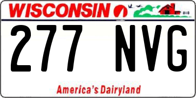 WI license plate 277NVG