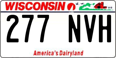 WI license plate 277NVH