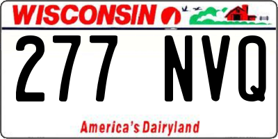 WI license plate 277NVQ