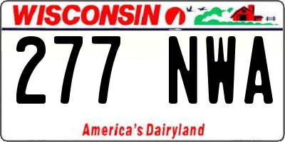 WI license plate 277NWA