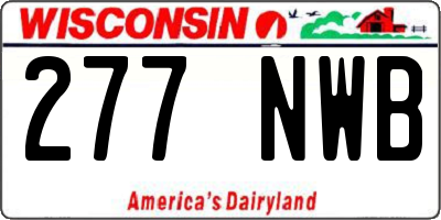 WI license plate 277NWB