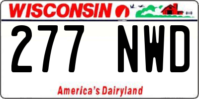 WI license plate 277NWD