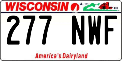 WI license plate 277NWF