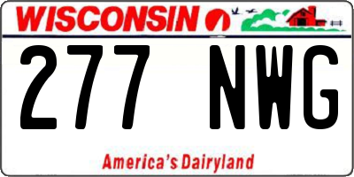 WI license plate 277NWG