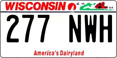 WI license plate 277NWH