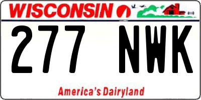 WI license plate 277NWK