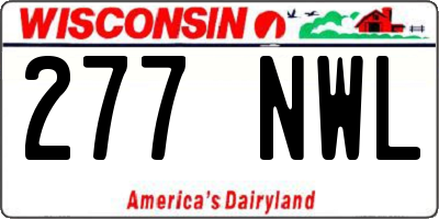 WI license plate 277NWL