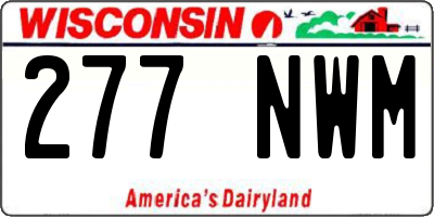 WI license plate 277NWM