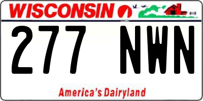 WI license plate 277NWN