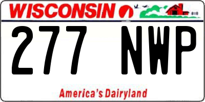 WI license plate 277NWP
