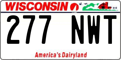 WI license plate 277NWT