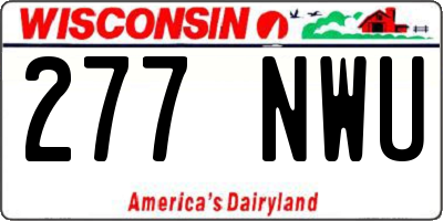WI license plate 277NWU